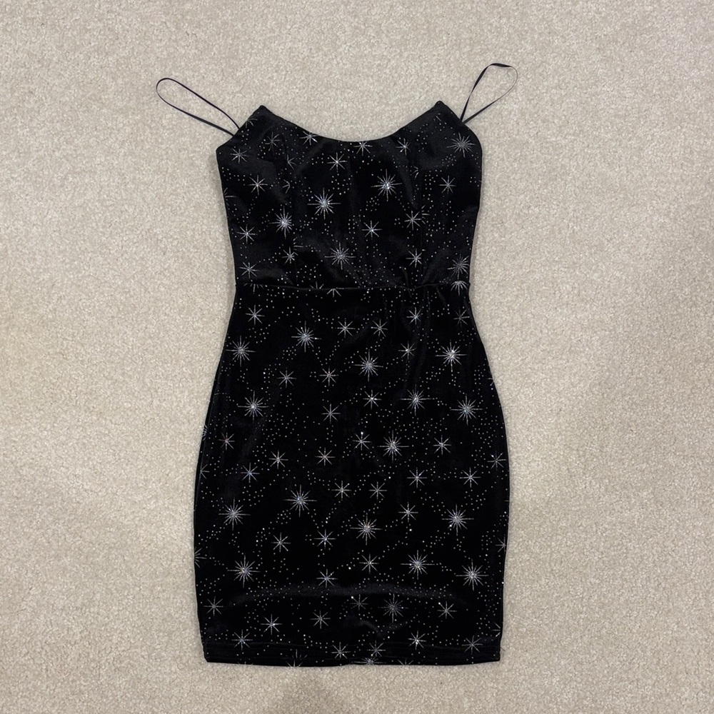Superdown Black Starry Mini Dress